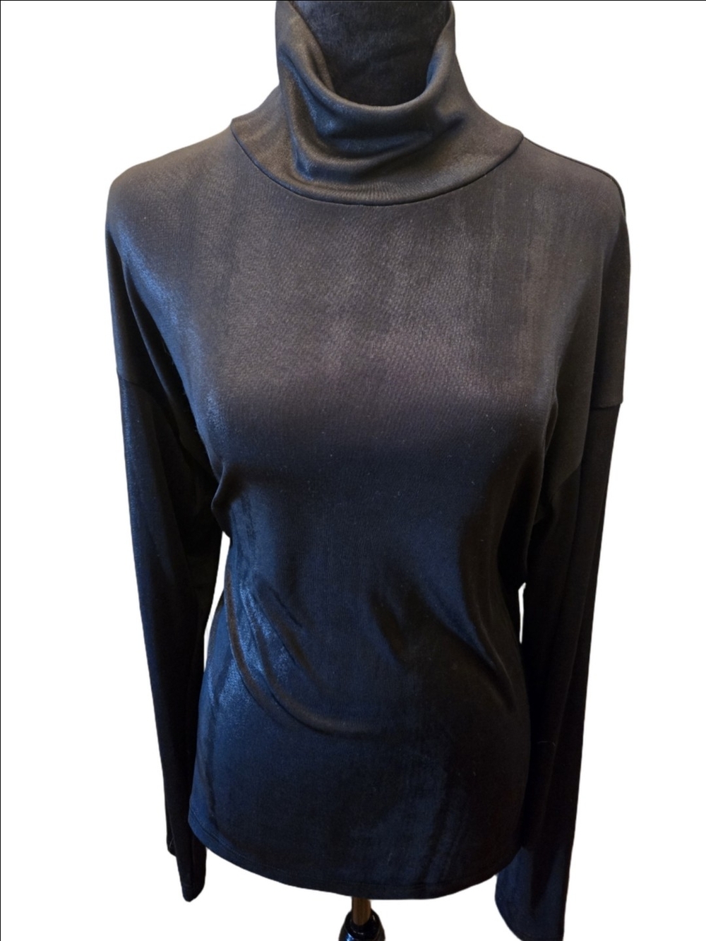 Cruella Montreal Black Oversized Turtleneck Goth Minimalist Stretch Top M